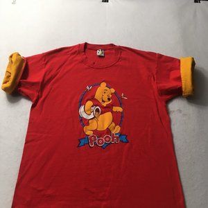 Winnie the Pooh Disney Vintage Graphic Short Sleeve TEE XL cuff up sleeve wellin